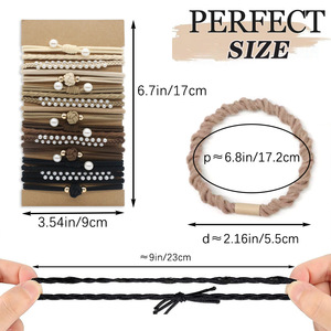 Élastiques à cheveux pour femmes et filles, lot de 20 pièces, bracelets et élastiques à cheveux double usage style bohème, attaches pour queue de cheval - Product Image 3