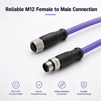 Cable M12 de 5 pines, 180 grados, código A, macho a hembra, cable M12 M16 impermeable, 5P 8P8C, cable eléctrico de alimentación, Ethernet industrial