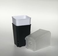 Pot Plastik Persegi Tinggi Putih Hitam Transparan 8*11cm untuk Sukulen dan Kaktus