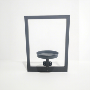 Support de <span class=keywords><strong>suspension</strong></span> pour pots de fleurs intérieur extérieur moderne avec cadre en métal noir Étagère murale pour fleurs pour balcon - Product Image 2