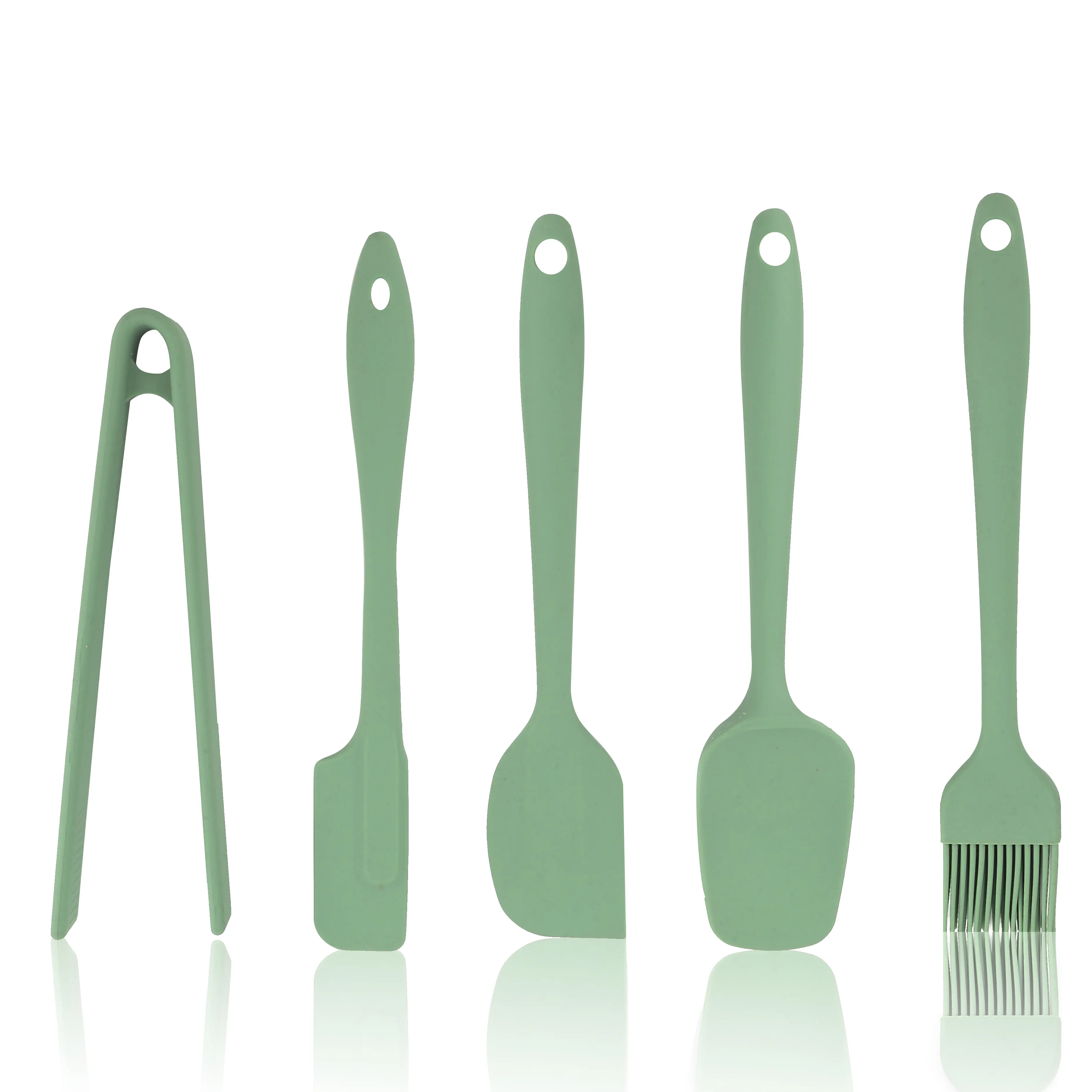 5 Set silikon yapışmaz Spatula isıya dayanıklı kauçuk Mini silikon mutfak Spatula seti