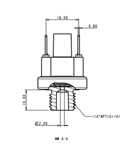 Pressostat d'eau FPS-3PR-0.1A-MG1/4 avec boîtier en plastique, diaphragme en caoutchouc, SPST-NO fixe, filetage externe G1/4 pour pompe et chaudière - Product Image 1