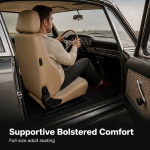 Sedile da Corsa 1081BQL in Vera Pelle e PVC, Universale, Regolabile, a Sgancio Rapido, Pieghevole, <span class=keywords><strong>per</strong></span> <span class=keywords><strong>Auto</strong></span> a 2 Porte e Sim Racing - Product Image 2