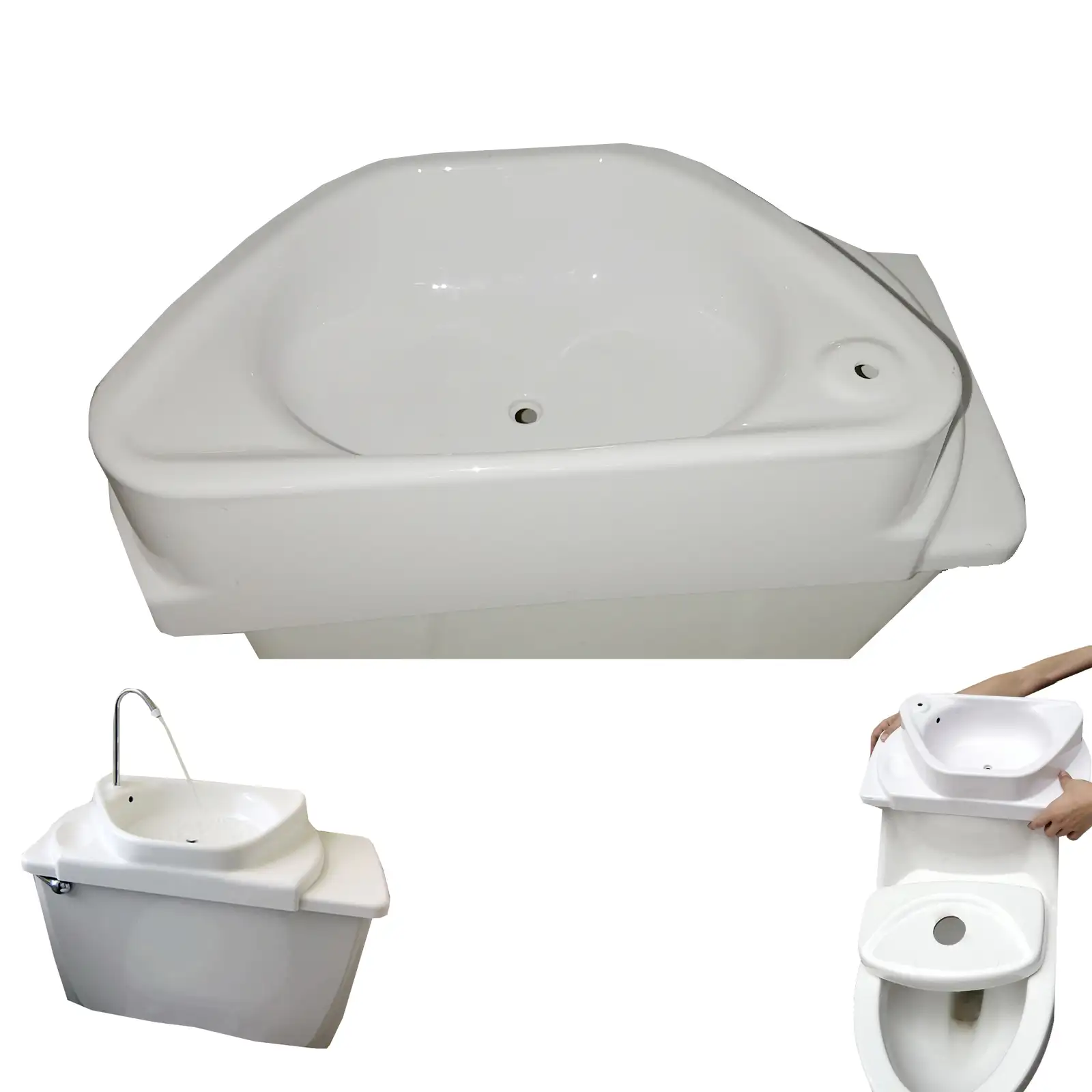 Automatische Toilette Tank Waschbecken in einem Wasch gesicht Spülkasten Abdeckung DIY renovieren Wanne Gefäß Wasserhahn Abfluss in Toilette WC Toilette Kombination