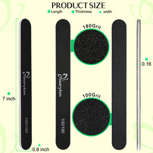 Limes à ongles en émeri en gros, grain 100/180, double face, outils de manucure - Product Image 3