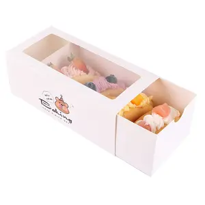 Towel roll drawer box Cake Roll packaging paper box Transparent window West Point Swiss roll packaging box