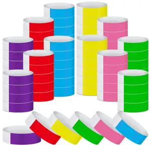 Paper Wristbands Variety Neon Wrist Bands for Events Lightweight Concert Wristbands Colored Waterproof Hand Bands for Party