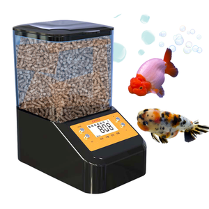 Machine d'alimentation automatique d'aquarium d'intérieur pour Koi Goldfish Alimentation à batterie sèche régulière Réservoir de poissons en métal Caractéristiques des poissons de crevettes - Product Image 1