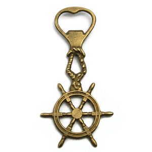 Vintage Brass Bottle Opener Nautical Ship <b>Wheel</b> Design Decorative Bar Accessory Handmade Maritime Beverage Opening <b>Tool</b> - Product Image 1