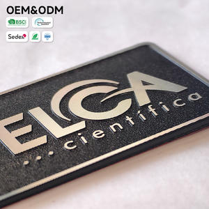 Étiquette d'instrument scientifique auto-adhésive sans outil, avec logo 3D texturé en diamant, base noire sablée et paillettes personnalisées - Product Image 3