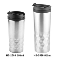 Tasse de voyage à Double paroi en acier inoxydable 350ml/500ml, 16oz, sans BPA, pour bureau automobile, avec revêtement en plastique, bon marché