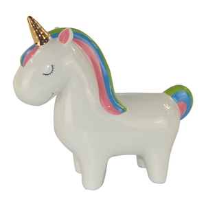 Hucha de unicornio de cerámica adornada con logotipo personalizado para niños, una forma mágica y personalizada de alentar a los jóvenes ahorradores - Product Image 2