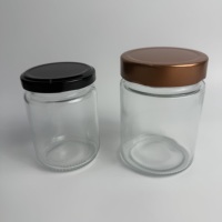 Botol Penyimpanan Makanan Kaca Transparan Ukuran 3oz 5oz 6oz 9oz 12oz 8oz 16oz  dengan Tutup Logam,  Kustomisasi Pabrik, Harga Ekonomis untuk Madu, Saus, dan Selai