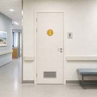 Porte de salle de bain avec persiennes de ventilation, serrure de confidentialité, antibactérienne, pour les zones de salle de bain des hôpitaux