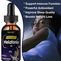 Gouttes liquides de mélatonine OEM pour sommeil profond, marque privée, supplément naturel végétalien 10mg, somnifères rapides, gouttes liquides de mélatonine
