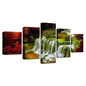 EAGLEGIFTS Custom Leinwand Druck Rahmen Dekoration wasserfall Bild Dekorative Schmuck Gemälde Set Wand Kunst Wohnkultur