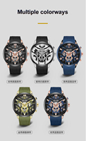 MEGIR en stock, montre homme chronographe, montre à bracelet en silicone, montre à quartz de luxe pour homme, prête à être expédiée