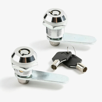 Serrure cylindrique BLJ 19 mm en alliage de zinc, serrure tubulaire à came en laiton, grade 2 ANSI, chromée, 2 clés pour portes de casiers et distributeurs automatiques