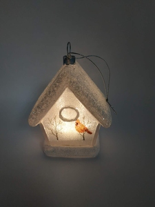 מיני קרמי בית שלג מיני עם ציפור תליון חג המולד קישוט קישוט מתנה קישוט - Product Image 2