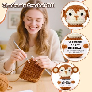 Handmade Crochet <strong>Monkey</strong> Doll Funny Birthday <strong>Gifts</strong> for Women and Men Cute Birthday Office and Christmas Stocking Stuffers - Product Image 3