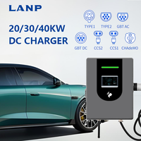 Borne de Recharge Murale DC Rapide pour Véhicules Électriques 20kW 30kW 40kW IP54 à Courant Réglable GBT CCS2 CCS1 avec Écran Tactile