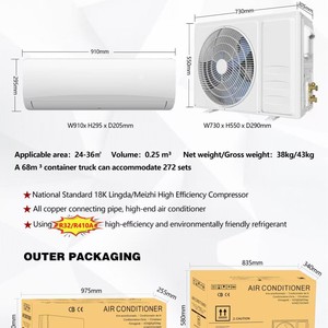 Exportaciones de Comercio Exterior Transfronterizo: Aire Acondicionado Split de 18000 BTU, Monofásico, de Frecuencia Fija, Solo Frío, Totalmente en Inglés - Product Image 3