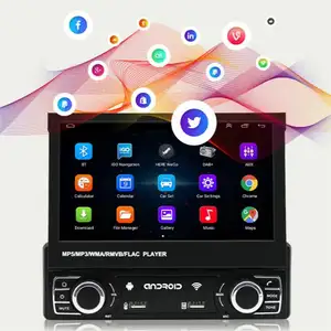 Android 12 выдвижной экран 7-дюймовый автомобильный радиоприемник 1din FM автомобильный монитор IPS AUX автомобильный стерео GPS навигация