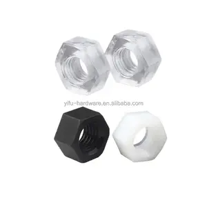 Dongguan Fastener Großhandel Standard größe Din934 Kunststoff Polyamid Nylon Pa66 Sechs kant mutter Kunststoff muttern