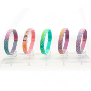 Pulsera de Silicona de Alta Calidad con Diseño de Sirena, Pulsera con Patrón de Dibujos Animados, Pulsera de Goma con Estampado Colorido - Product Image 5