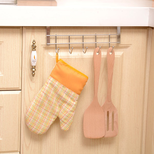Chrome Plated Cabinet Door <b>Hooks</b> 5 Piece Set <b>Clip</b> On Easy Install For Kitchen Bathroom Towel Storage - Product Image 3