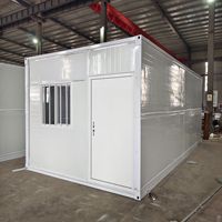 Maison préfabriquée pliable en gros, bureau conteneur plat de 20 pieds, isolé en acier, personnalisé OEM ODM, installation rapide