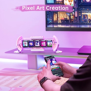 Divoom lần cổng pixel DIY Glow Ống Cyber bàn trang trí IPS màn hình màu đồng hồ kỹ thuật số sáng tạo RGB LED ánh sáng - Product Image 3