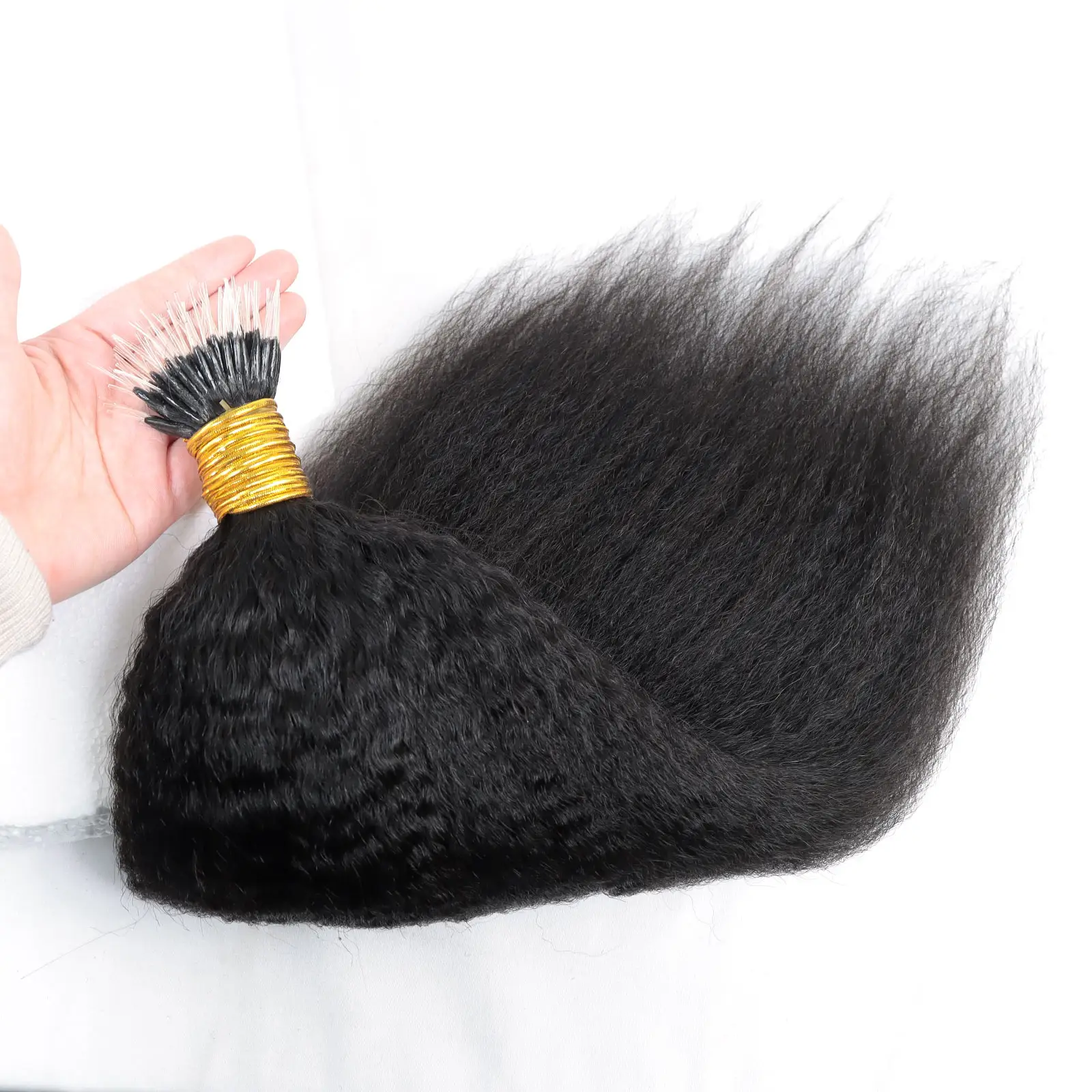 Kinky Straight F Tip Hair Extensions I U V F Tip Remy Virgin Human Hair Raw 10A Keratin Hair Extensions
