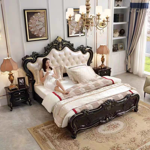 Letto Matrimoniale/Queen Size in Legno Massello Intagliato Stile Europeo Moderno, Lusso Leggero, con Cornice a Cassettone, per Camera da Letto Principale - Product Image 5