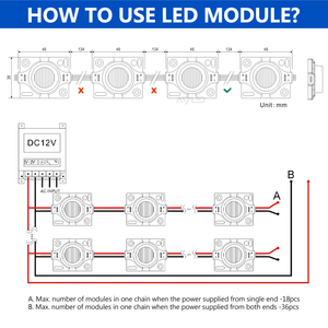 Módulo LED de inyección de 1 LED, ángulo de haz de 15x45 grados, 2.8W, 12V, para letreros con iluminación lateral, para caja de luz de doble cara. - Product Image 6