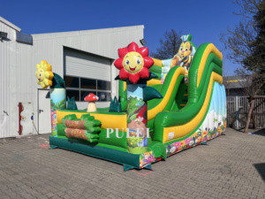 Phim hoạt hình đáng yêu Inflatable khô ướt trượt bên ngoài Inflatable bouncy trò chơi hồ bơi trượt nước vui vẻ cho trẻ em mùa xuân bên - Product Image 3