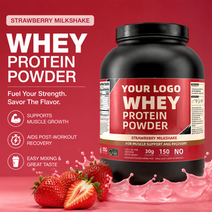 OEM ODM Erdbeer-Proteinpulver für Erwachsene, Naturprodukt, Private Label, Sportnahrungsergänzung, Fitness-Supplement, Rinderquelle, 30g Protein - Product Image 3