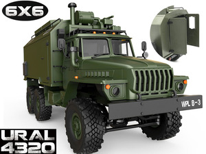 WPL B36 1:16 2.4G 6WD <span class=keywords><strong>URAL</strong></span> <span class=keywords><strong>4320</strong></span> camion 6*6 Union soviétique camion armé escalade RTR - Product Image 2