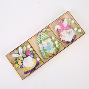 Boîte décorative en bois en forme de lapin de Pâques 24x9x1,5cm, décoration intérieure artisanale pour le printemps - Product Image 3