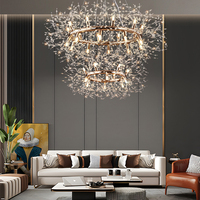 Lustre en cristal nordique, lumière de villa en forme de pissenlit, luxe, chambre à coucher, salle à manger, salon, hôtel, appartement, éclairage d'escalier