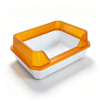 Bac à litière pour chat facile à nettoyer, en PP écologique et durable, avec un design semi-fermé