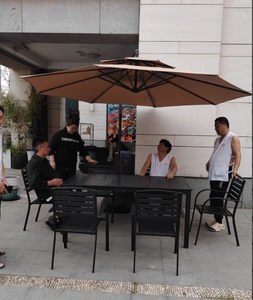 ชุดเฟอร์นิเจอร์คานรับแสงอาทิตย์แอลอีดีโต๊ะ<span class=keywords><strong>สวน</strong></span>สีชมพูสำหรับงานหนักร่มและฐาน - Product Image 2