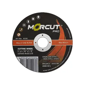 MORCUT 125x0.8金属切割盘4 1/2氧化铝切割轮柔性锯片角磨机