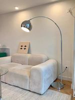 Lampadaire Arc Moderne à Intensité Variable, 3 Températures de Couleur, Lampe sur Pied Réglable en Hauteur avec Abat-jour pour Salon et Chambre à Coucher