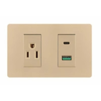 Prise d'interrupteur mural de haute qualité Prise simple 3 pôles et prise USB + prise TYPE-C Prise de charge USB