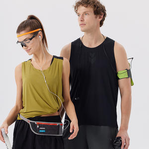 الصيف رجل الرياضة الترفيه مرونة تنفس صالة الألعاب الرياضية ارتداء قميص اللياقة البدنية صالة الألعاب الرياضية الجري سترة رياضية - Product Image 3