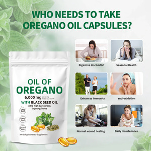 Logotipo personalizado Sin OGM Sin lácteos Sin gluten Mejora la salud digestiva Aceite De Semilla Negra Aceite de orégano salvaje orgánico Cápsulas blandas - Product Image 3