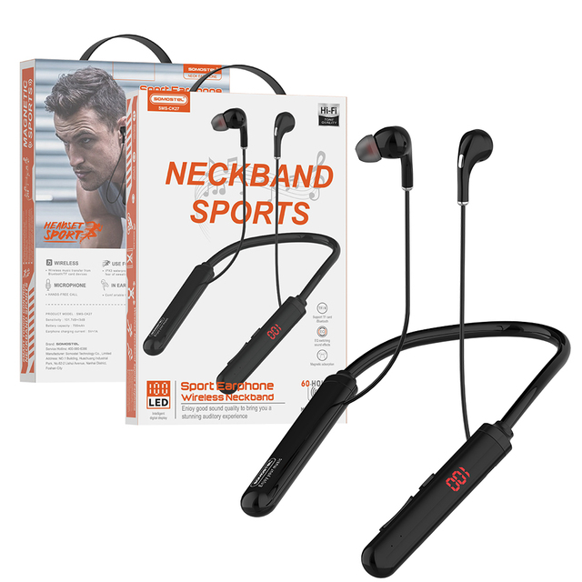 Customized Somostel Neckband Sport Earphones 60 Hours Playtime Blue Tooth Wireless IN-EAR Stereo Headset Headphones