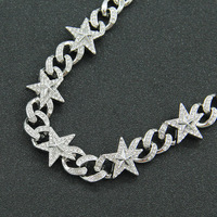 2025 cinq étoiles rappeur strass collier ras du cou Bracelet hommes femmes Hip Hop glacé Bling cubain lien chaîne pour cadeau bijoux