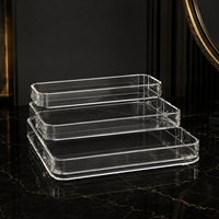 Présentoir en acrylique transparent sur mesure pour l'affichage de produits en magasin, conception à bords lisses, gain de place, pour approvisionnement en gros